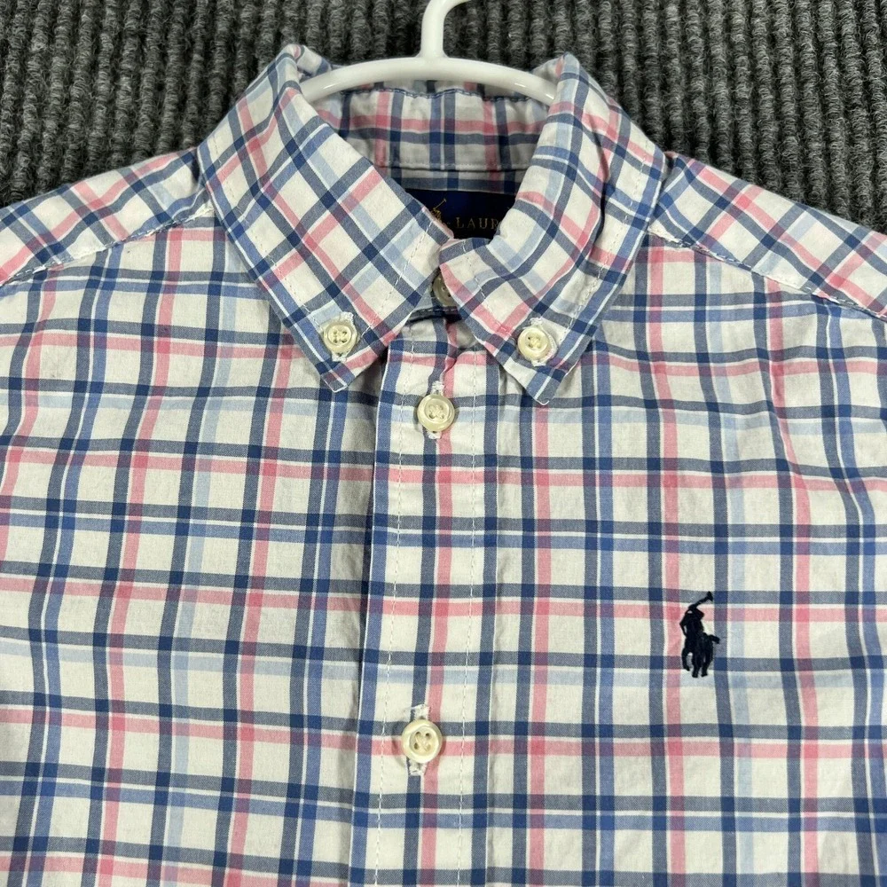 Ralph Lauren Shirt Size 3T White Plaid Long Sleeve Button‎ Down Sunday Dress